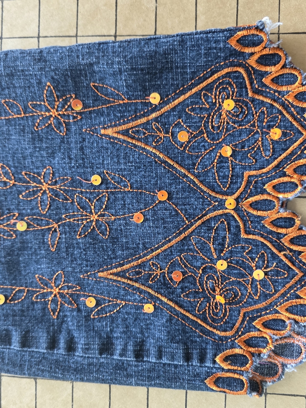 Apollo Jeans Stretch Bootcut Denim Ramie Cotton Blend Embroidery 13/14 - Picture 14 of 16